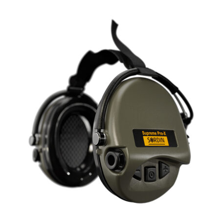 Casque anti-bruit Suprême Pro-X vert olive serre-nuque tissu noir