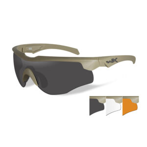 Lunettes de protection balistique Rogue Comm tan écrans fumé/incolore/orange