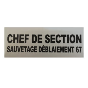 Lot de 1 dossard + 1 bande poitrine gris chef de section sauvetage déblaiement