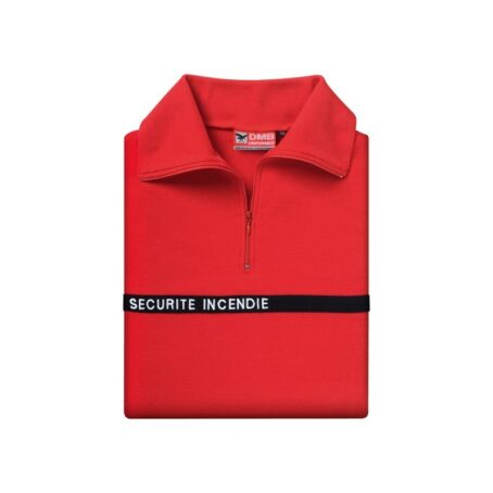 CHEMISE F1 COTON ROUGE BRODEE