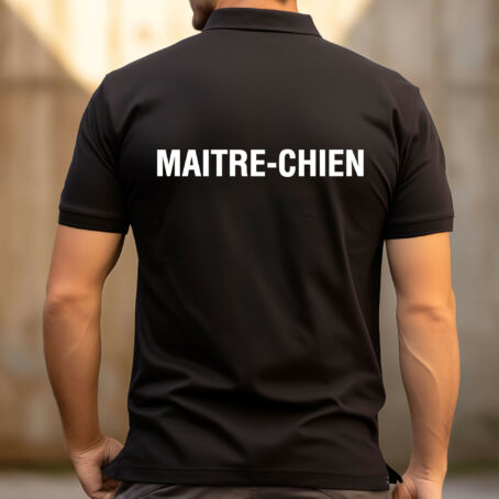 POLO NOIR IMPRIME MAITRE CHIEN – Image 2