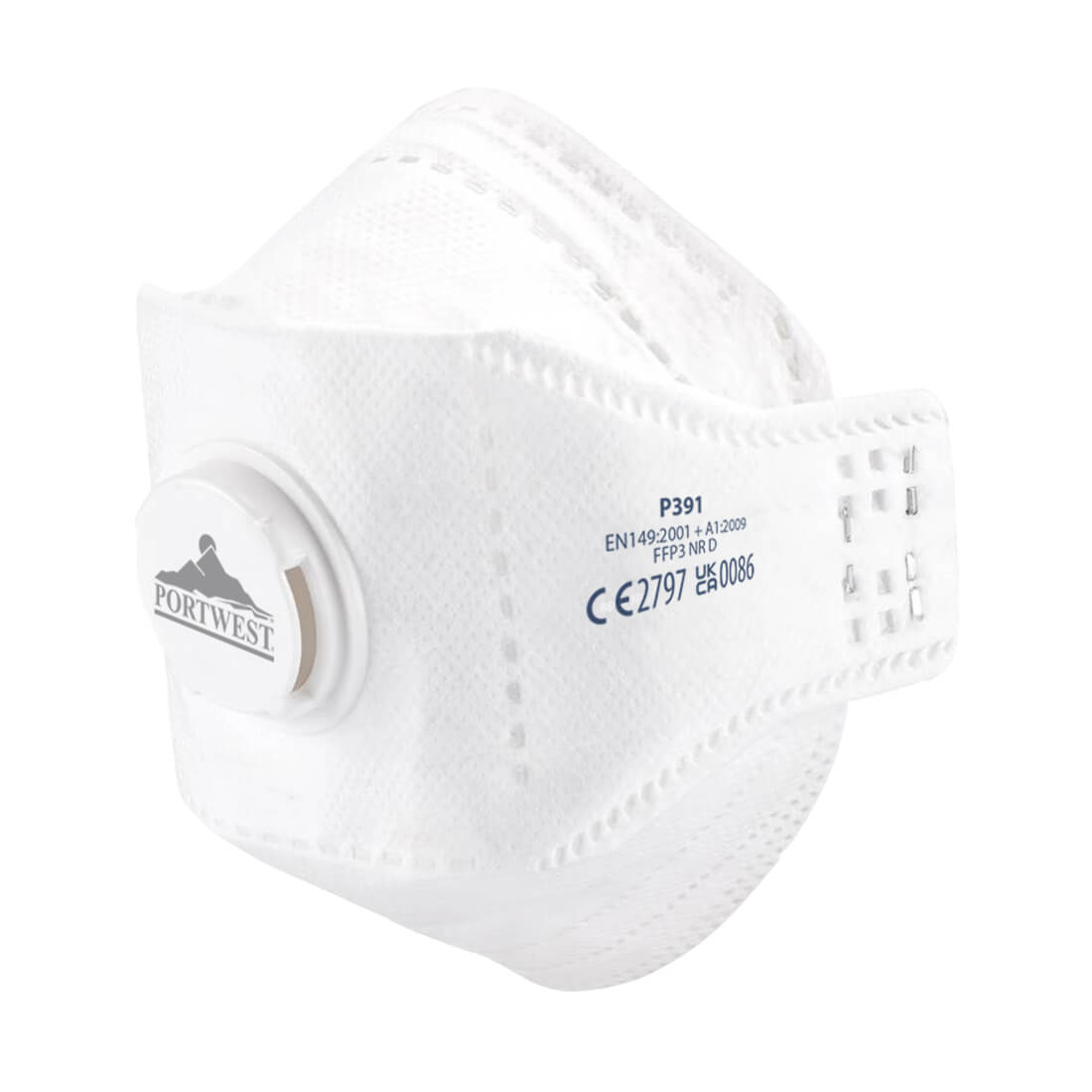 P391WHR Masque EAGLE pliable FFP3 Dolomite avec valve (Pk10) Masque EAGLE pliable FFP3 Dolomite avec valve (Pk10)