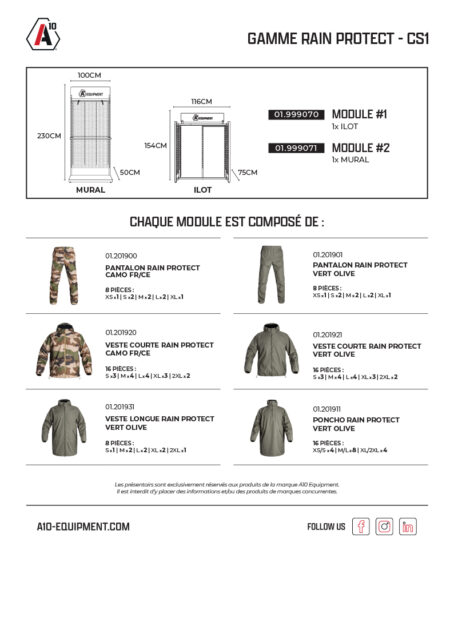 Concept store RAIN PROTECT CS1 x 1 îlot