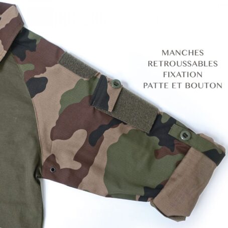 Chemise de combat type UBAS coton vert armée et Camo CE – Image 5