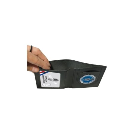 Porte carte cuir format CB + billet avec insigne gendarmerie – Image 2