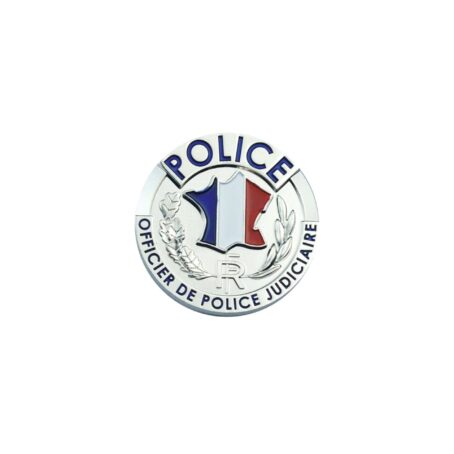 Porte-cartes cuir format CB + billet avec insigne police – Image 4