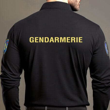 Polo noir manches longues gendarmerie mobile - cooldry – Image 2