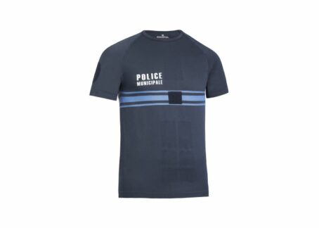 T-shirt bleu Police Municipale - Spécial gilet pare-balles