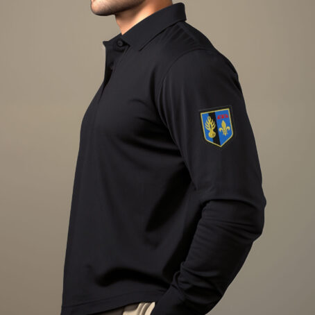 Polo noir manches longues gendarmerie mobile - cooldry – Image 4