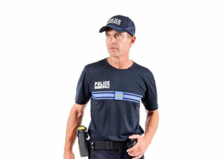 T-Shirt bleu Police Municipale Dry-Tec manches courtes