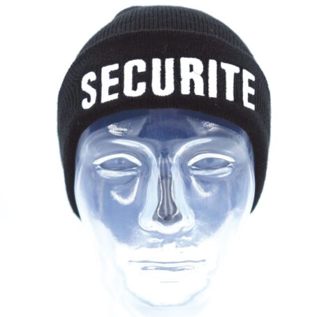 Bonnet noir maille thinsulate brodé sécurité – Image 2