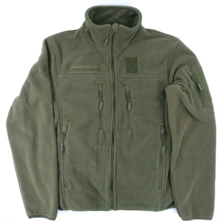 Blouson polaire vert armée fitte – Image 3