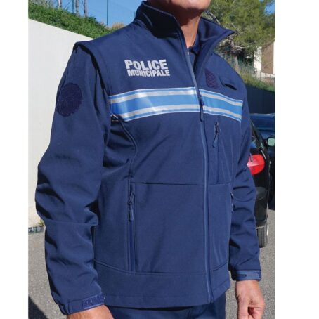 Blouson softshell police municipale 2 en 1 manches amovibles – Image 3