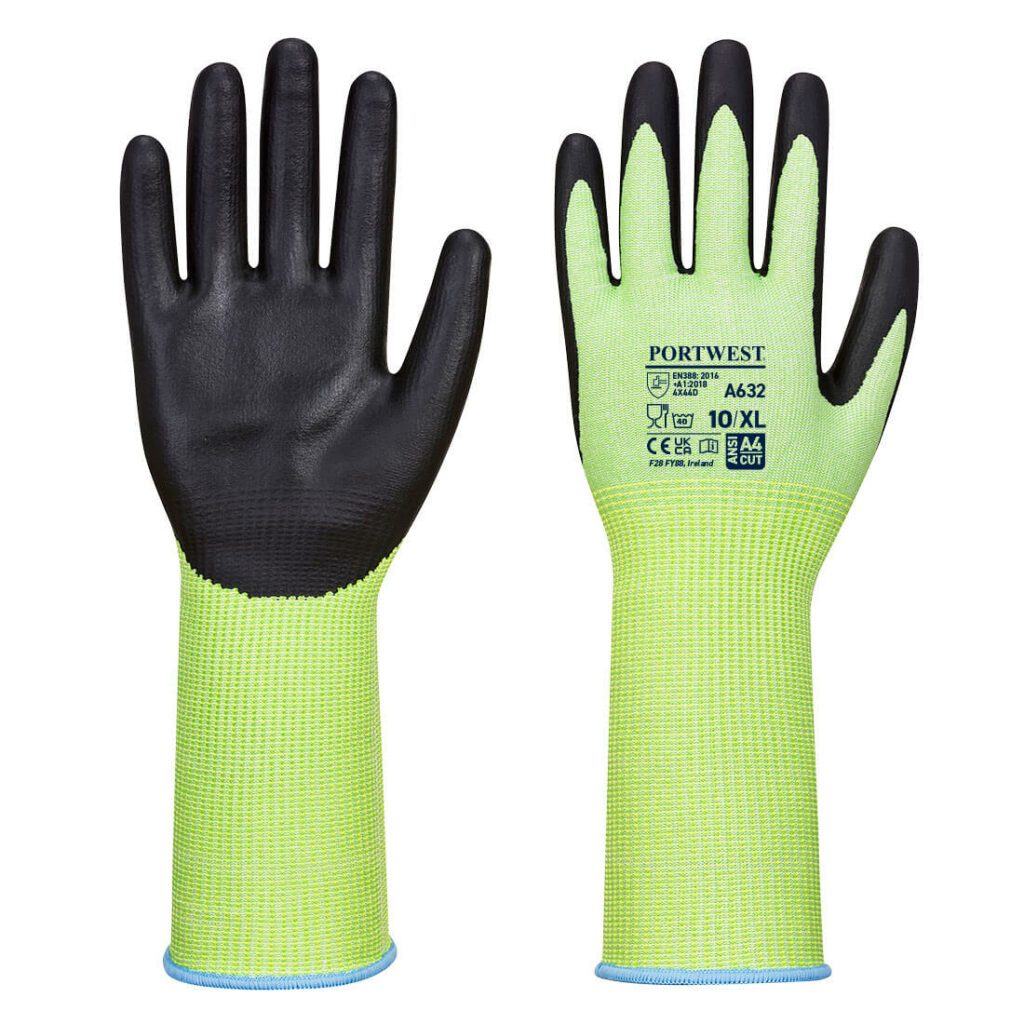 Gant anti-coupure D poignet long mousse nitrile