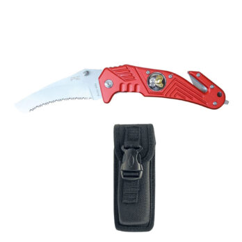 Couteau coupe sangle brise vitre manche rouge pastillé SP