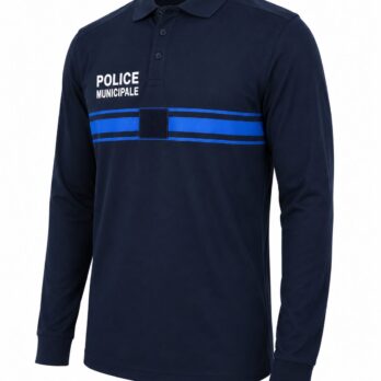 Polo marine brodé police municipale