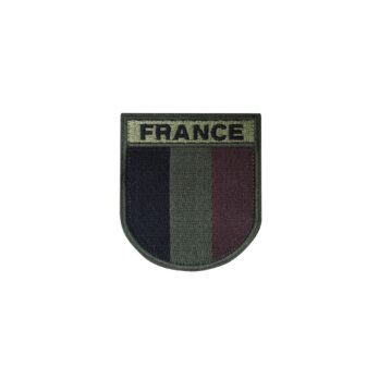 Ecusson brodé France basse visibilité - Bordure verte