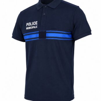 Polo marine brodé police municipale