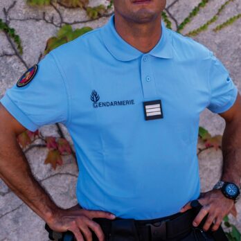 Polo gendarmerie bleu cooldry anti humidité maille piquée