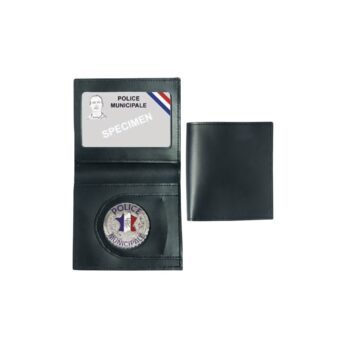 Porte-cartes cuir Police municipale - Format CB + Billet