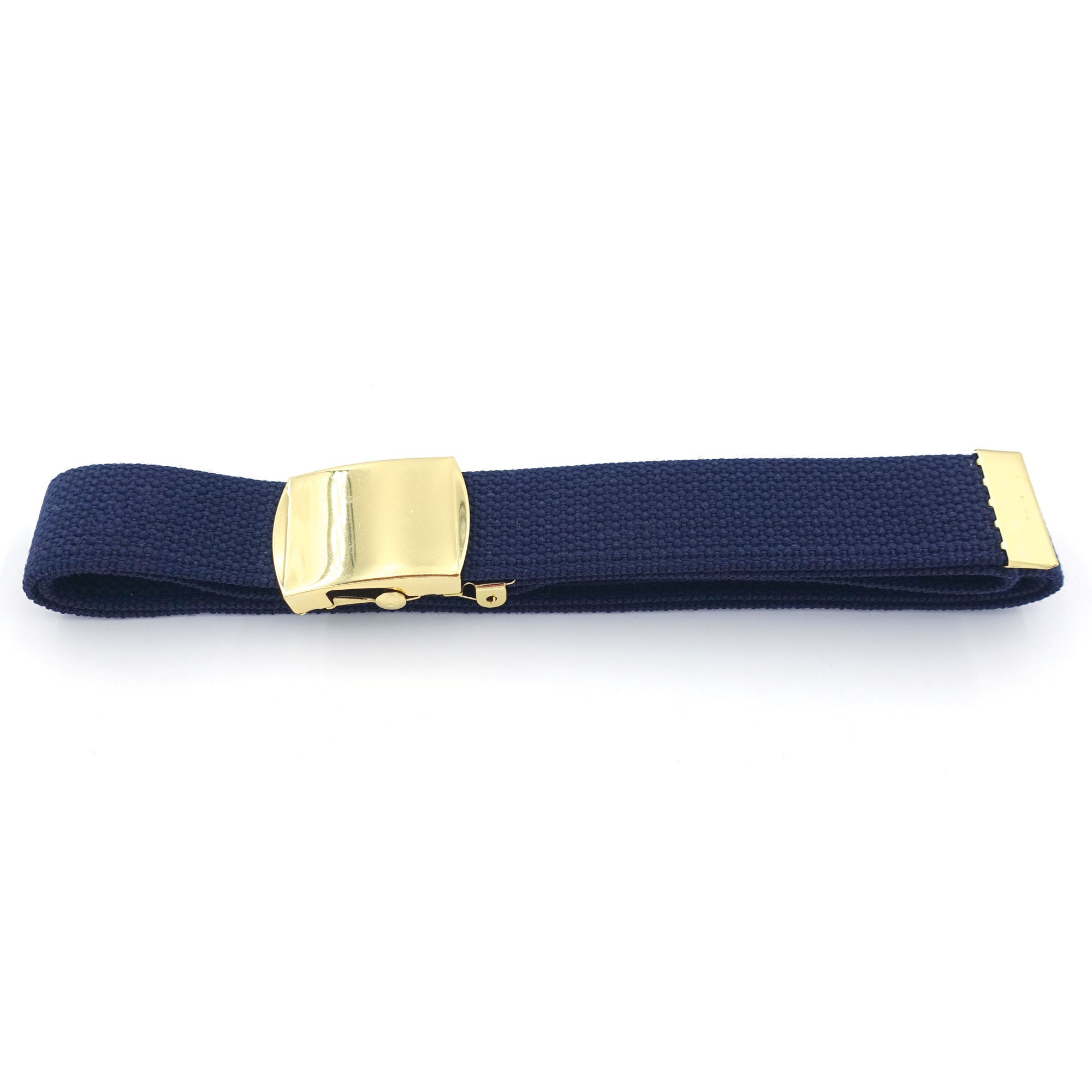 CEINTURE SANGLE BLEU MARINE BOUCLE OR