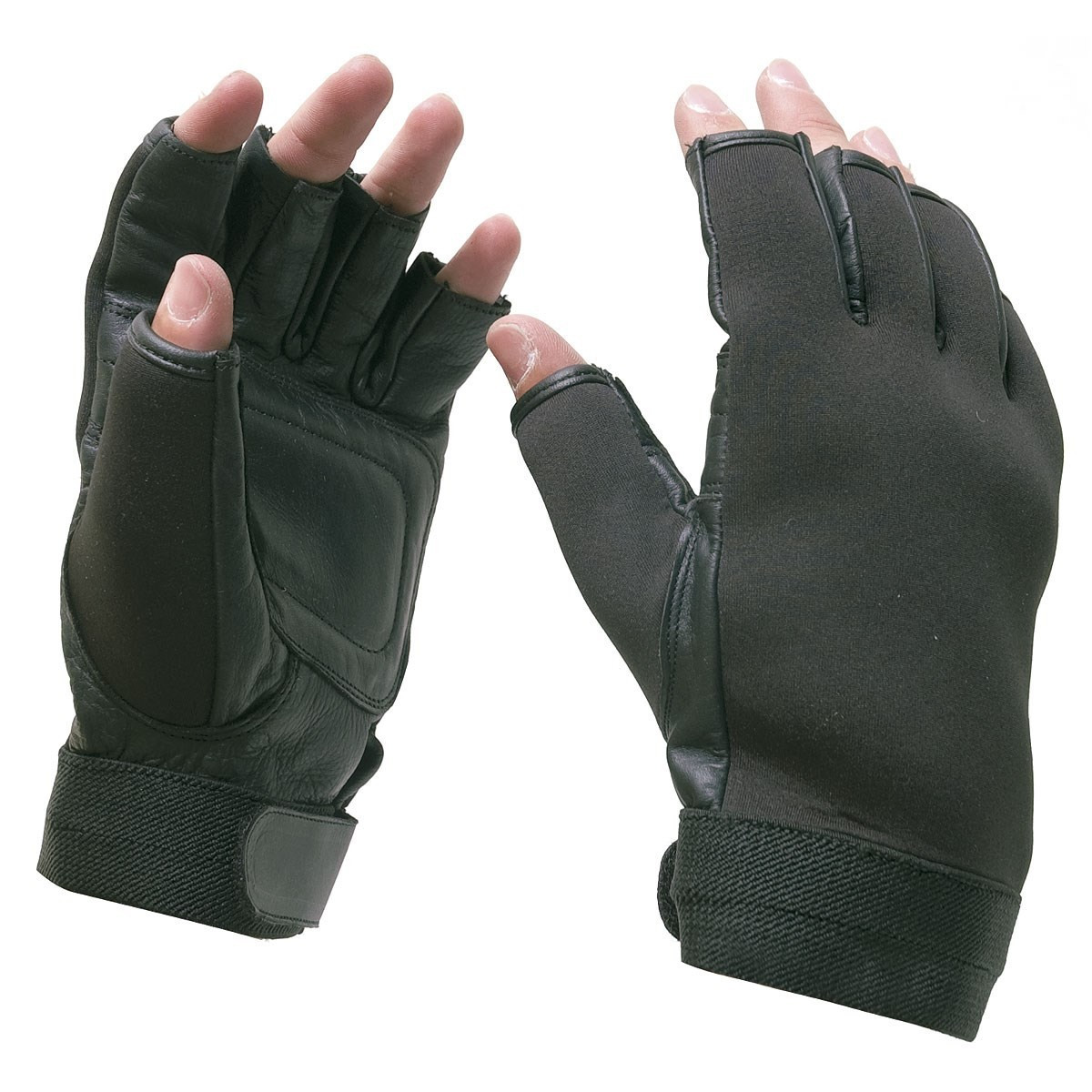 Gants Néoprène et Cuir Demi-Doigt