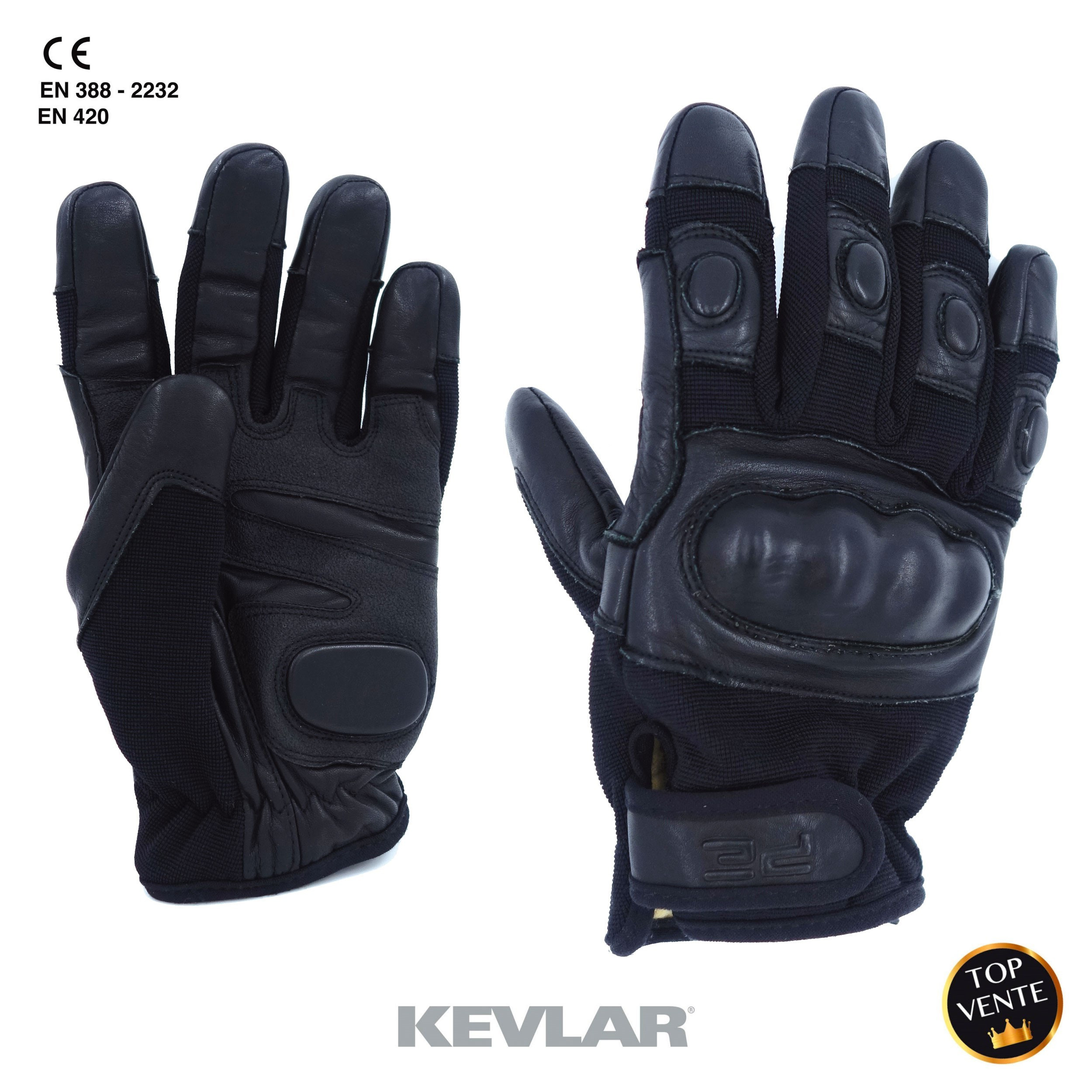 Gants anti-coupure noirs