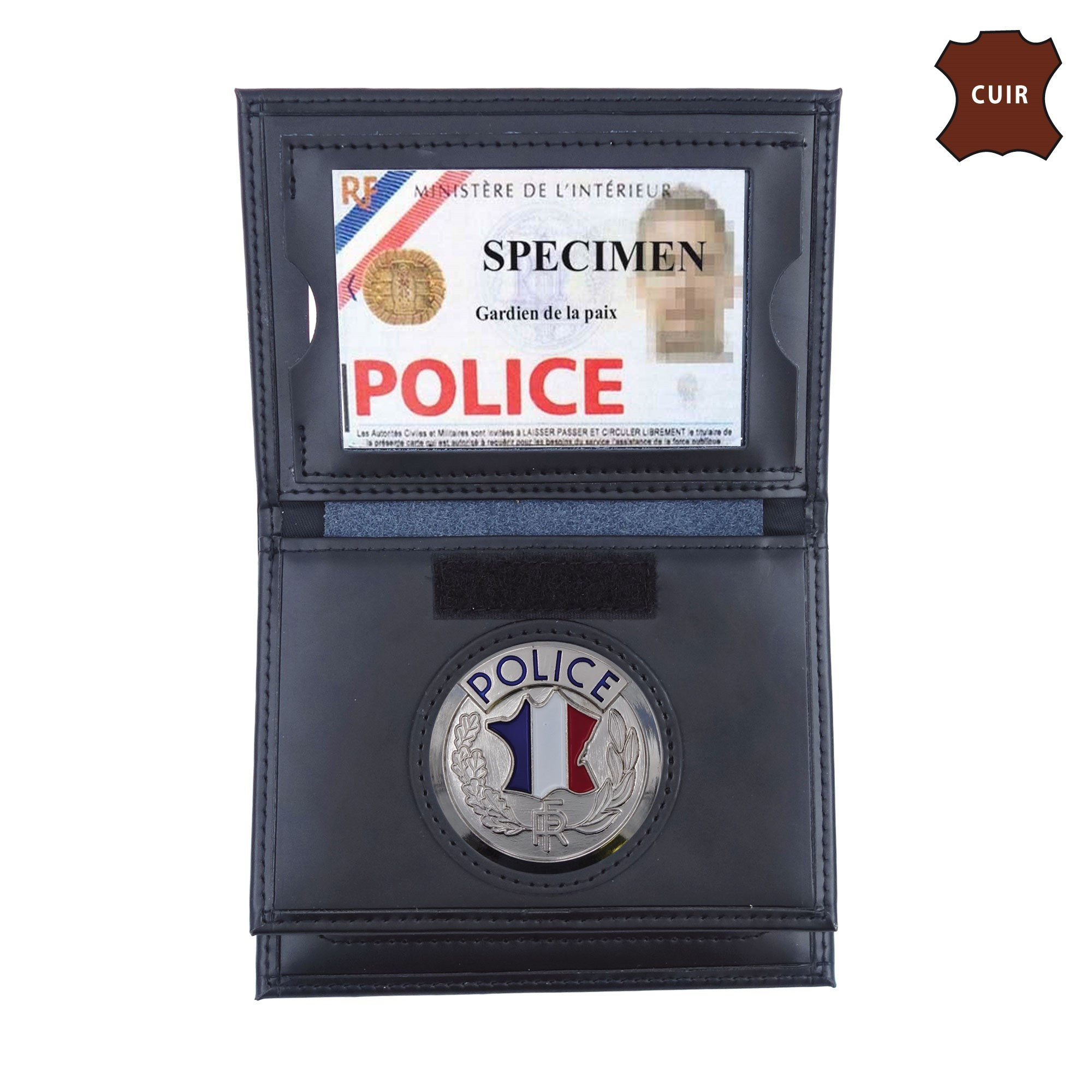 PORTE FEUILLE POLICE 3 VOLETS AVEC EMPLACEMENT CARTE NAVIGO