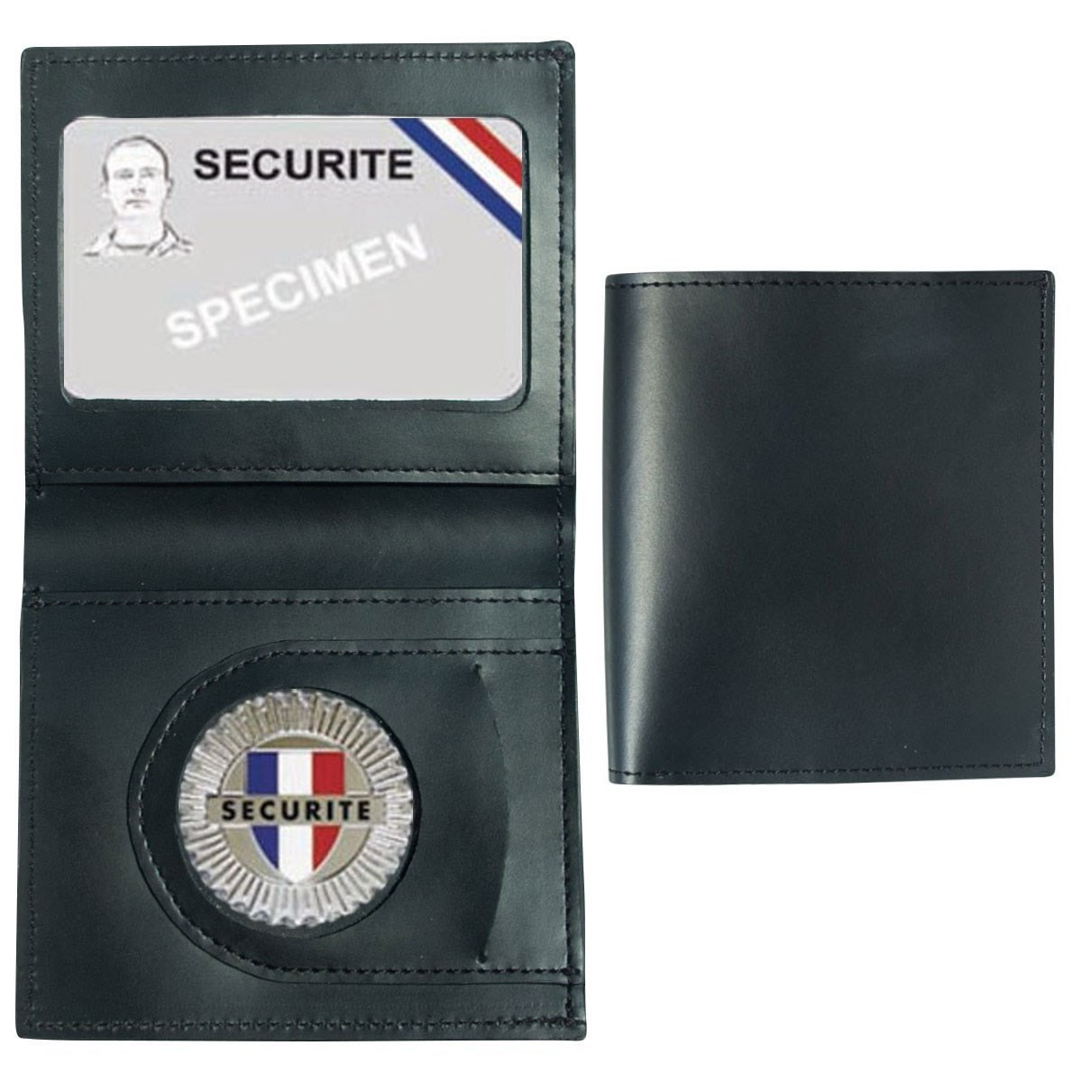 PORTE-CARTES CUIR FORMAT CB + BILLET AVEC INSIGNE SECURITE