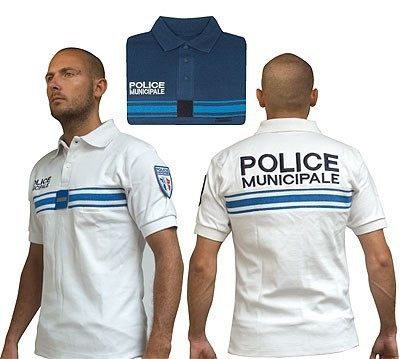 POLO BLANC BRODE POLICE MUNICIPALE