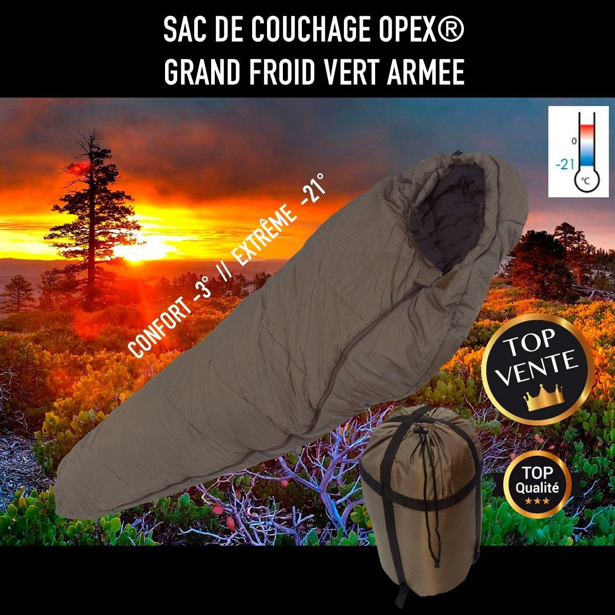 Sac de couchage Opex® grand froid extrême