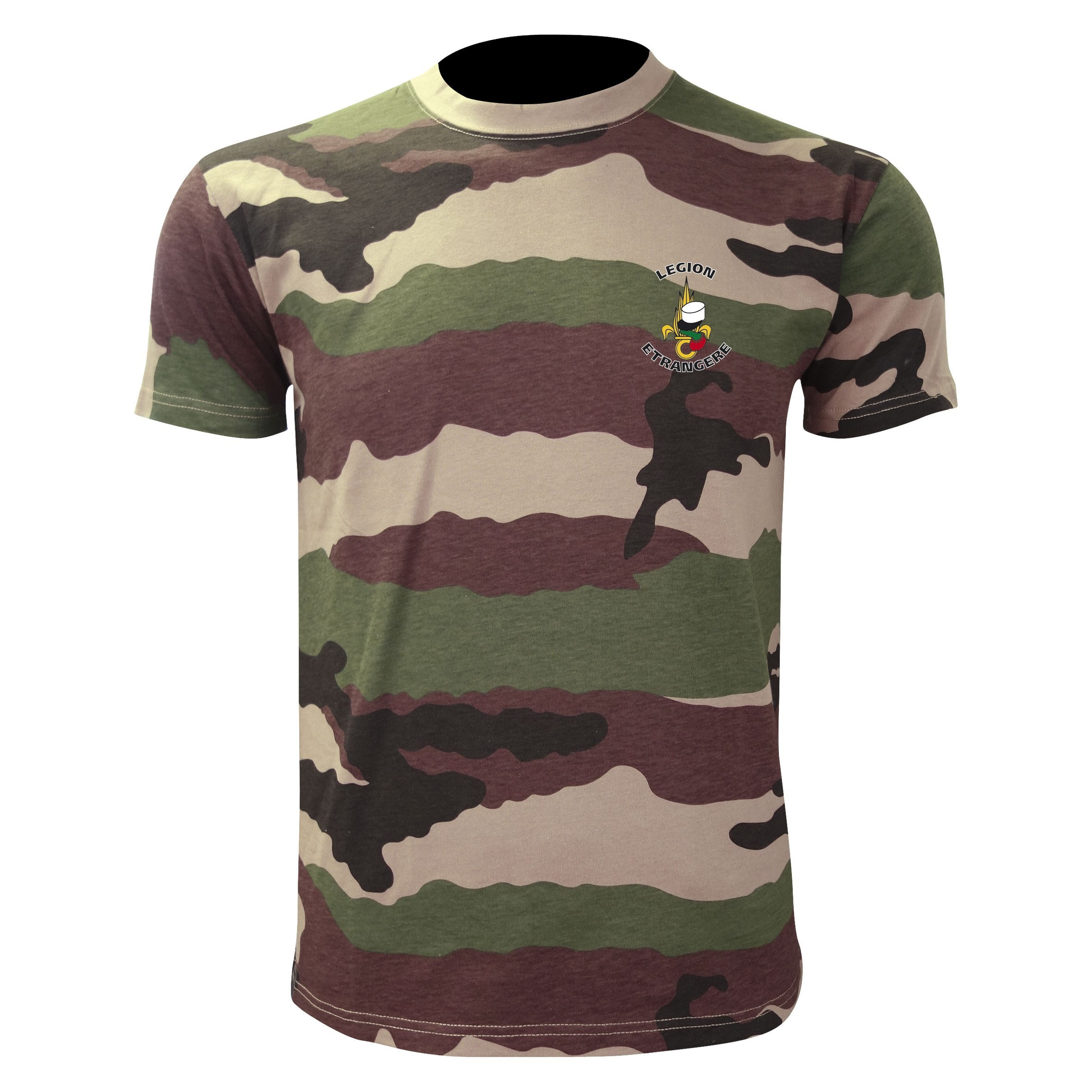 TEE SHIRT MANCHES COURTES CAMOUFLAGE SERIGRAPHIE LEGION