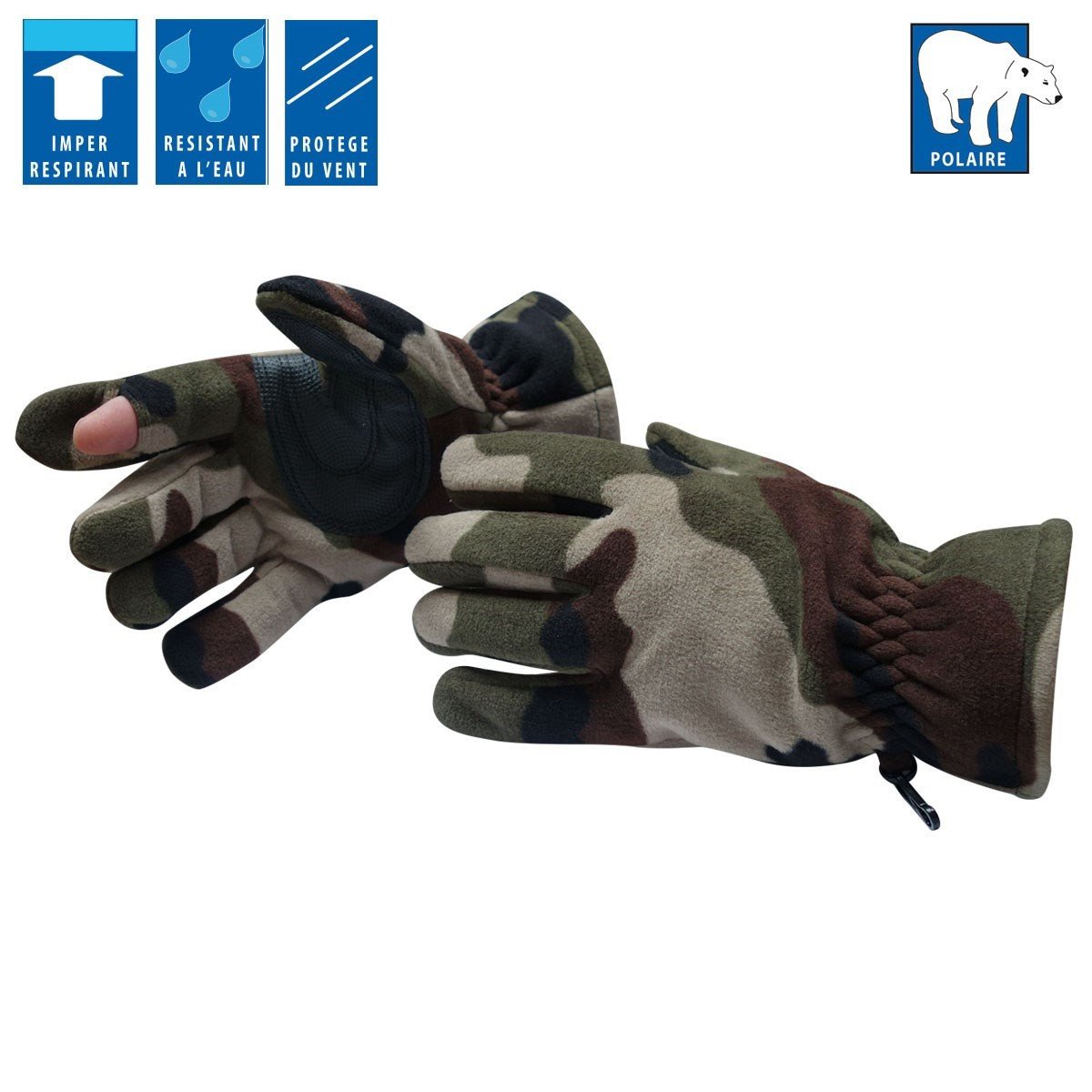 Gants polaires imper-respirants camouflage