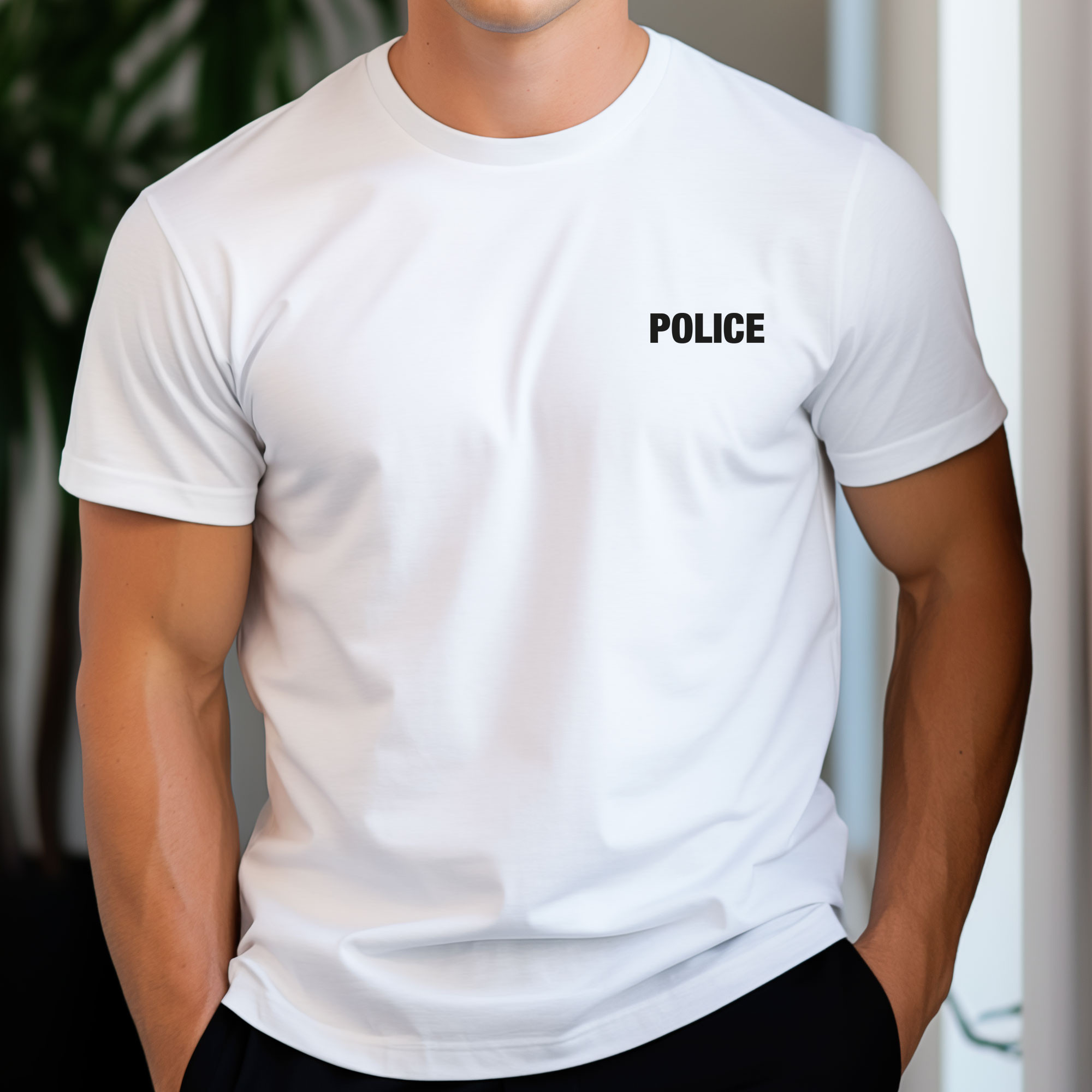 Tshirt blanc marquage Police