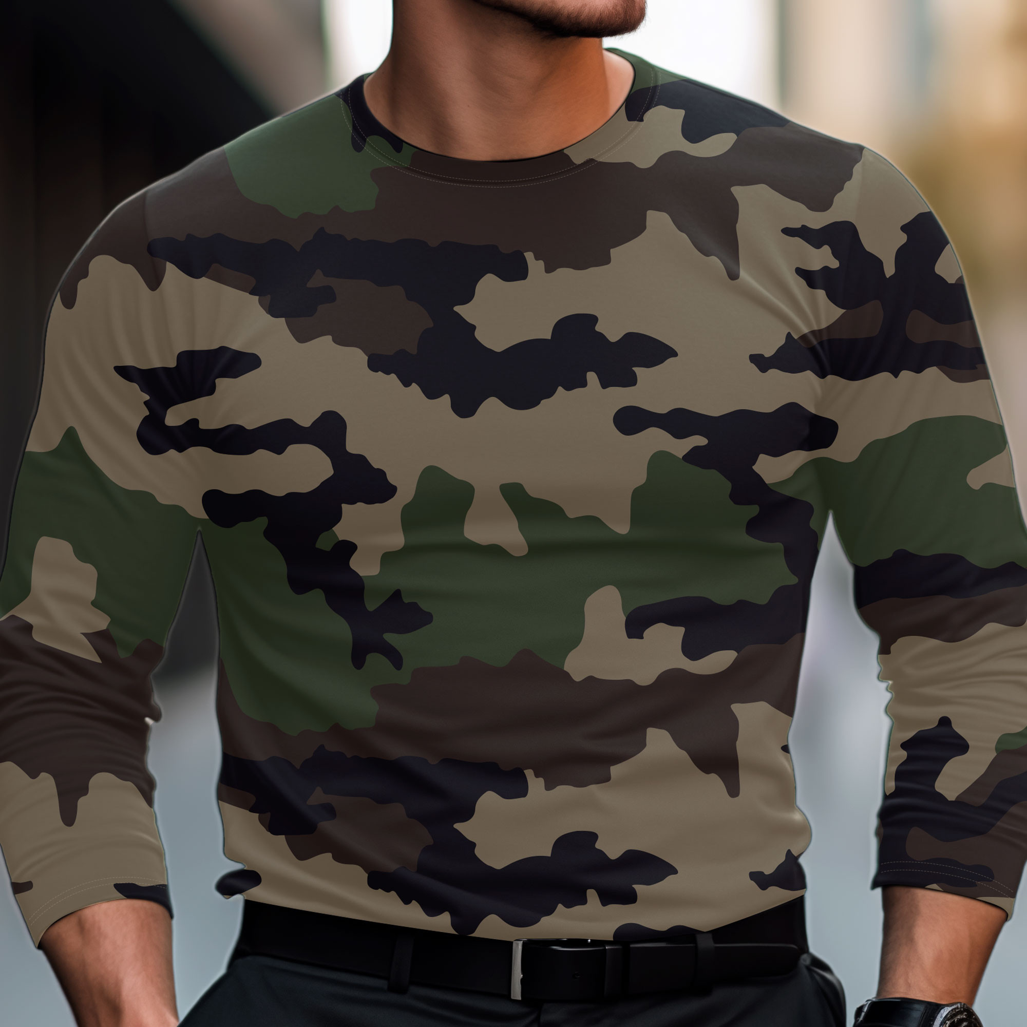 Tshirt militaire manches longues Camouflage CE