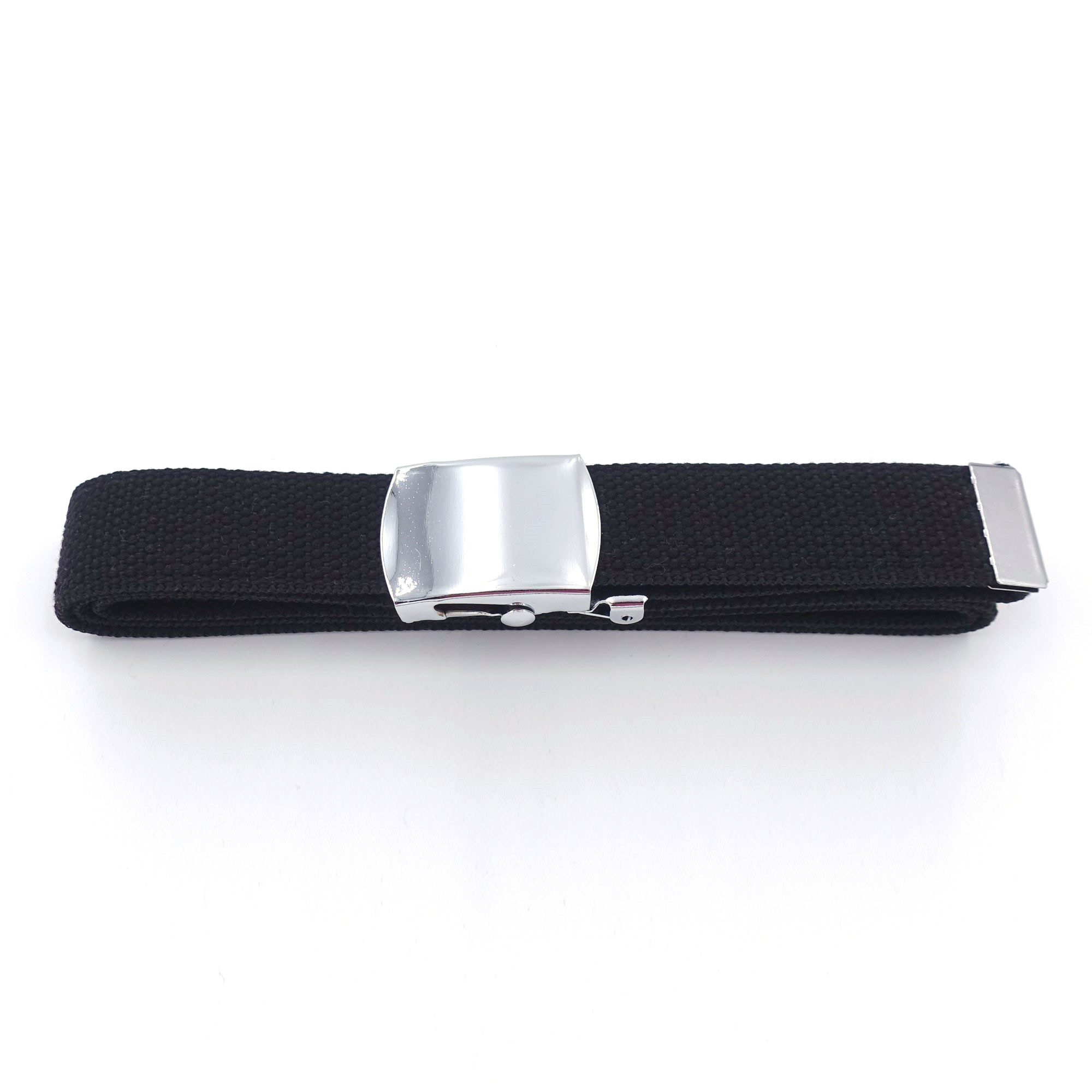 Ceinture Sangle Noire Boucle Argent