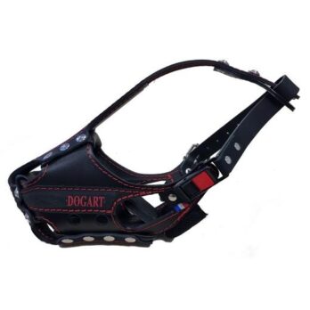 Muselière de frappe PRO + avec attache rapide et couture rouge - DOGART