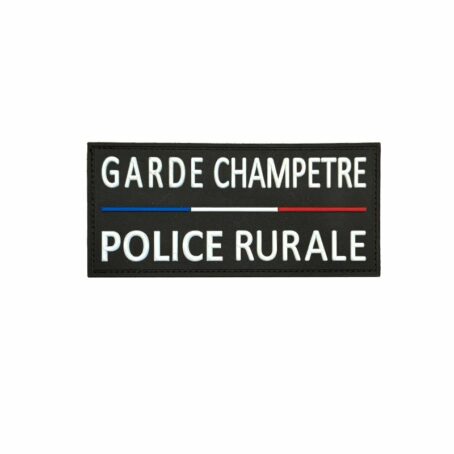 Flap garde champêtre police rurale gomme noir 130 x 60 mm