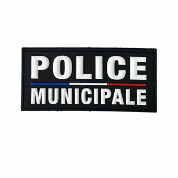 flap police municipale gomme noir 130 x 60 mm Police municipale - Signalétique | Grade