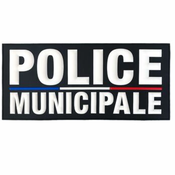 flap police municipale gomme noir 280 x 130 mm Police municipale - Signalétique | Grade