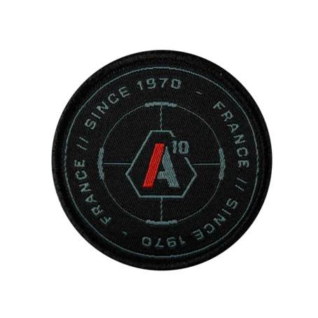Patch SIGNATURE SINCE 1970 brodé gris béton/rouge