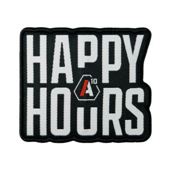 Patch SIGNATURE HAPPY HOURS brodé blanc/rouge