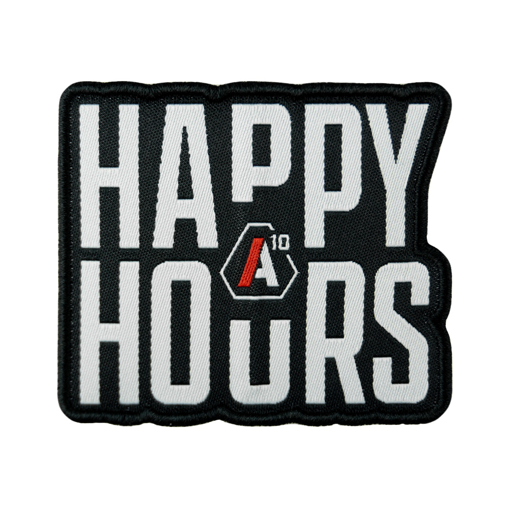 Patch SIGNATURE HAPPY HOURS brodé blanc/rouge
