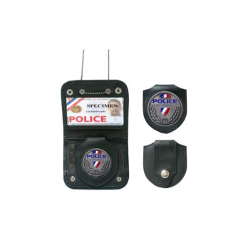 PORTE CARTE AVEC CHAINE et MEDAILLE POLICE