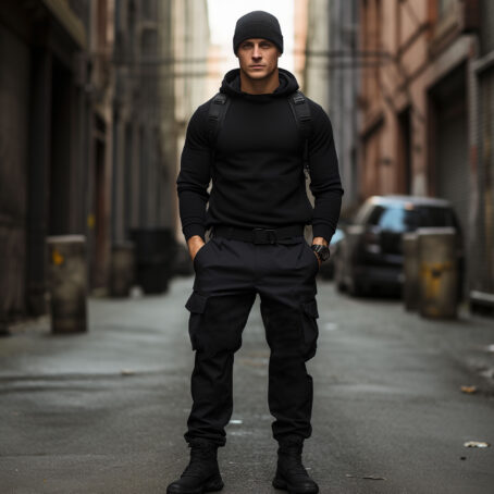 Pantalon Sécurité noir mat poches latérales