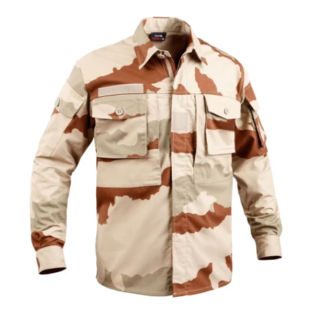 CHEMISE DE COMBAT MILITAIRE CAMO FR/DÉSERT - S