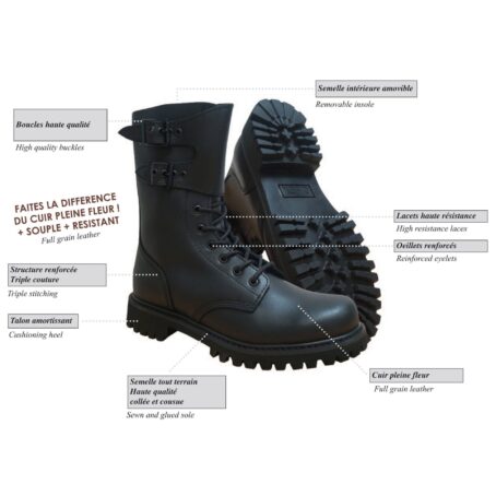 Rangers militaire Armée française cuir souple et semelle Goodyear® – Image 3