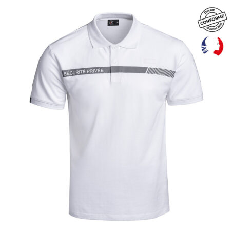 Polo SÉCU-ONE Sécurité Privée blanc – Image 2