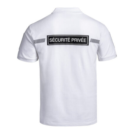 Polo SÉCU-ONE Sécurité Privée blanc – Image 3
