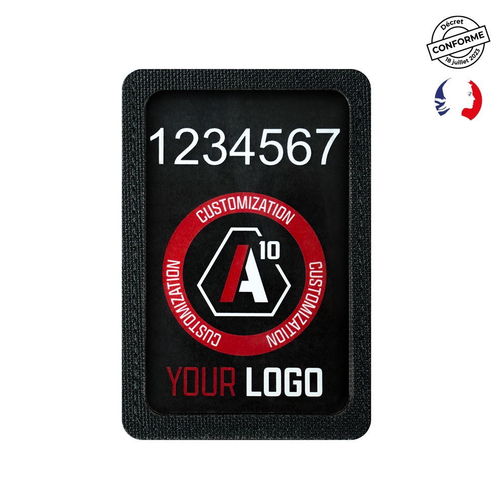 01.203097v1 Porte n° d'identification + logo velcro poitrine SÉCU-ONE noir Porte n° d'identification + logo velcro poitrine SÉCU-ONE noir